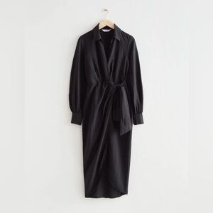 & OTHER STORIES NWT Collared Wrap Midi Dress